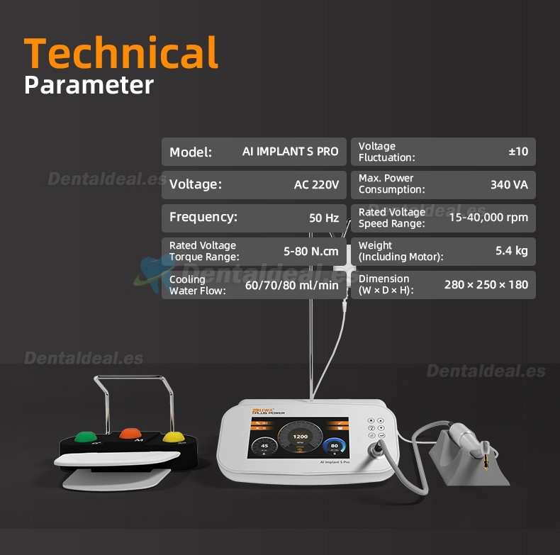 Pluspower®Ai-S-Pro Máquina de motor sin escobillas para cirugía de implante dental con contraángulo 20:1